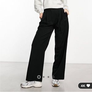 ASOS DESIGN Hourglass wide leg pants in black